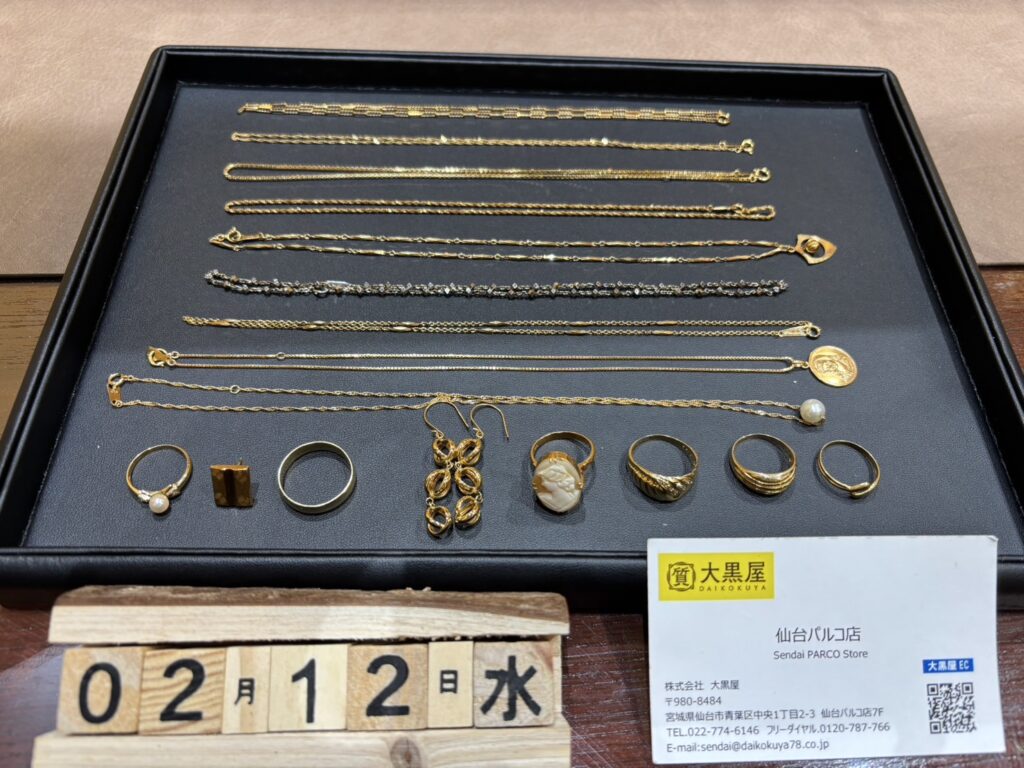 貴金属　PT　PT850　K18　ジュエリー　ネックレス　リング　ピアス　仙台パルコ　大黒屋