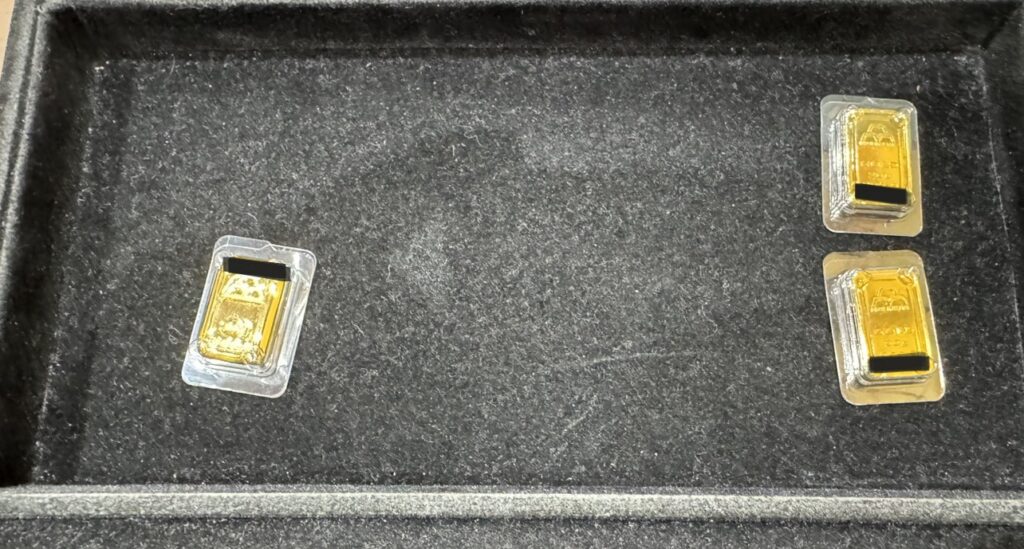 K24IG 日本マテリアル インゴットバー3本 買取 仙台PARCO 大黒屋