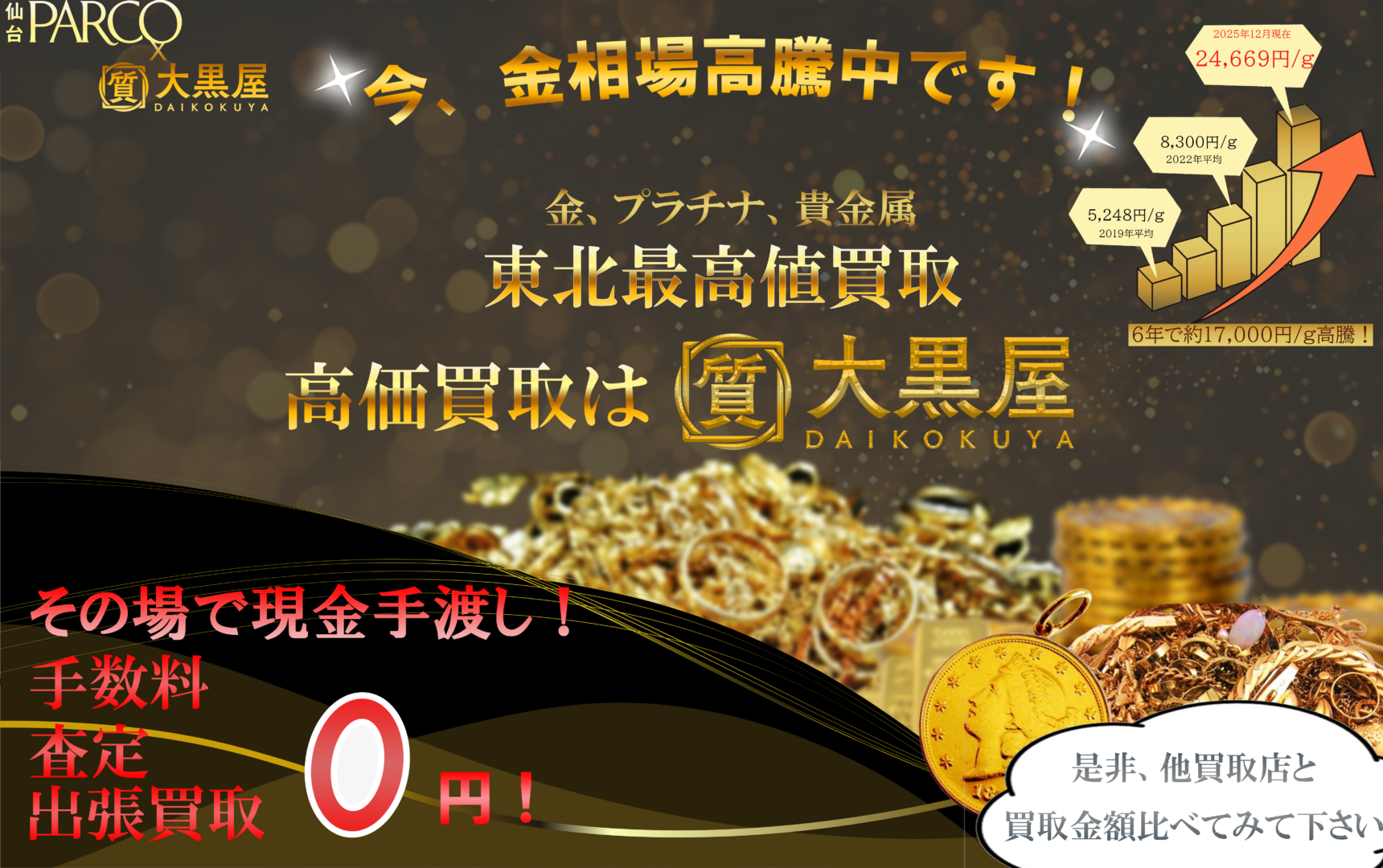 金 買取 大黒屋 仙台Parco店 - 金 買取 大黒屋 仙台Parco店