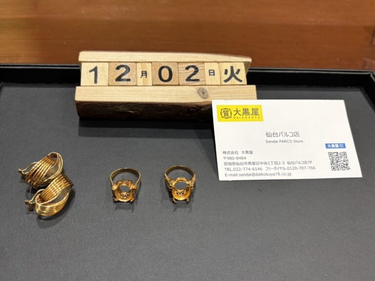 K18-イヤリング-壊れた貴金属-高価買取-大黒屋仙台PARCO